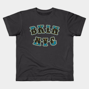 Brooklyn New York Font Fusion - Distinctive Typeface Design Kids T-Shirt